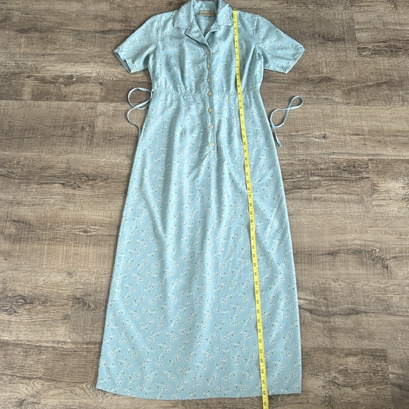 Vintage 90s Liz Claiborne floral print button front midi dress size 2 - Picture 4 of 7